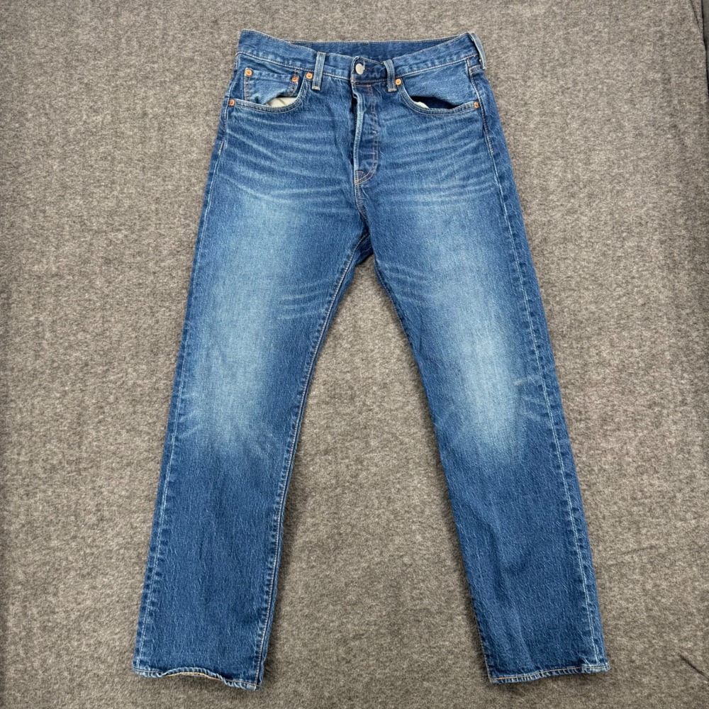Levis 501 93 Straight Leg Jeans Medium Wash Blue Denim 31  Rugged WorkWear